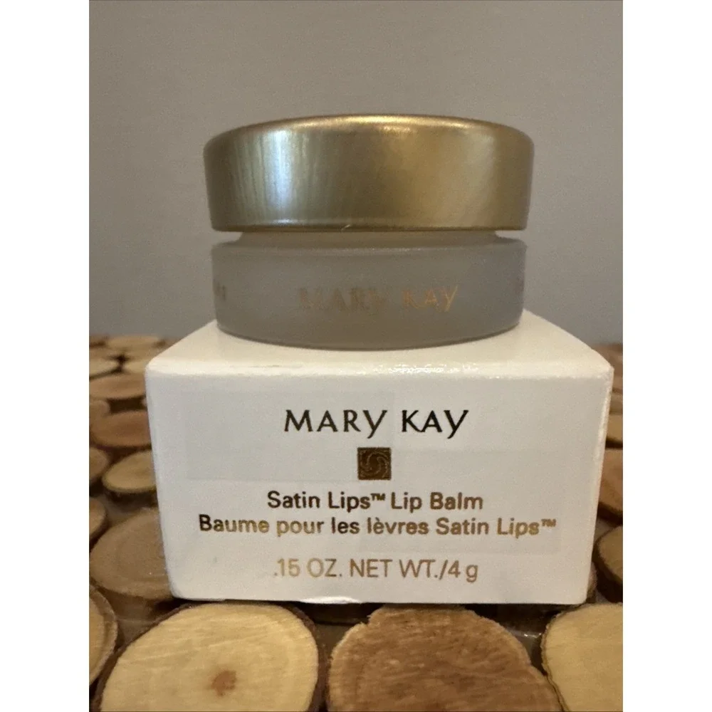 New Mary‎ Kay Satin Lips Lip Balm Glass Jar Classic Version #2498 Very Rare